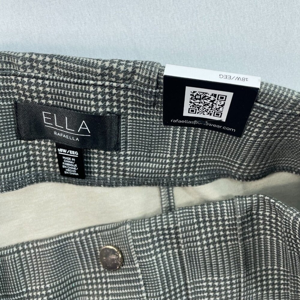 Ella Rafaella Ponte Pants Womens Plus size 18W Gray Pull on Business Career New - Picture 3 of 8
